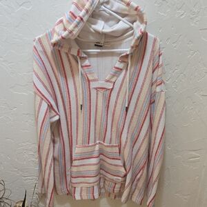 Roxy Multicolor Striped Poncho Hoodie